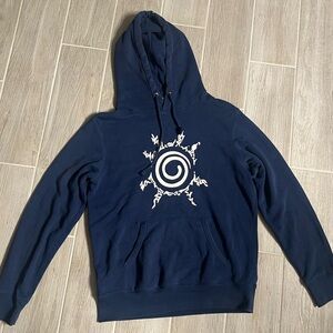 Navy Blue Naruto-Inspired Spiral Hoodie